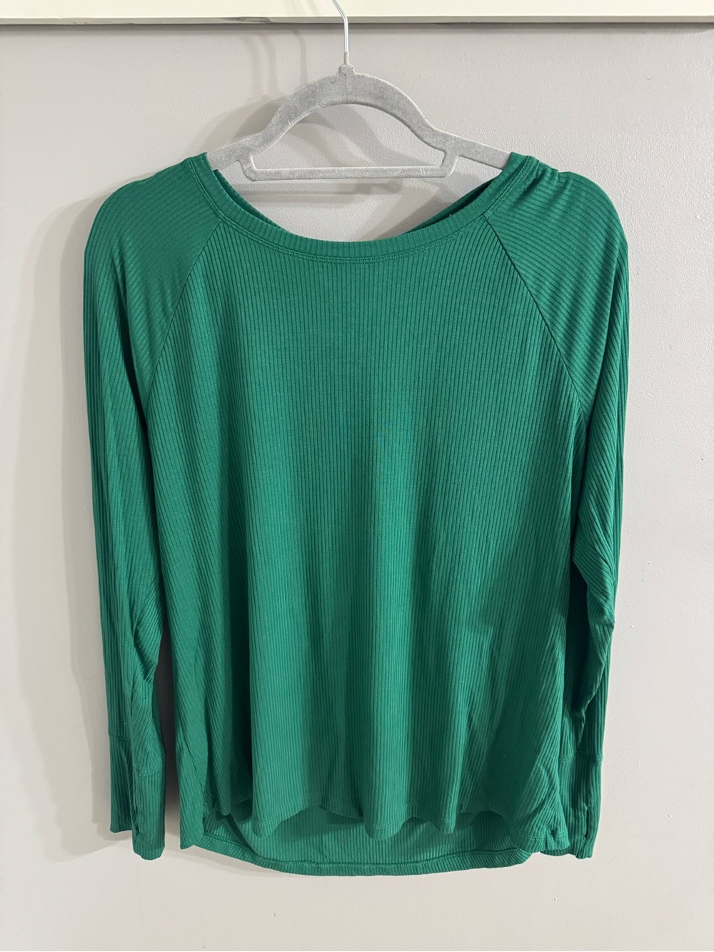 Women’s Aerie Kelly Green Long-Sleeve Ribbed Top